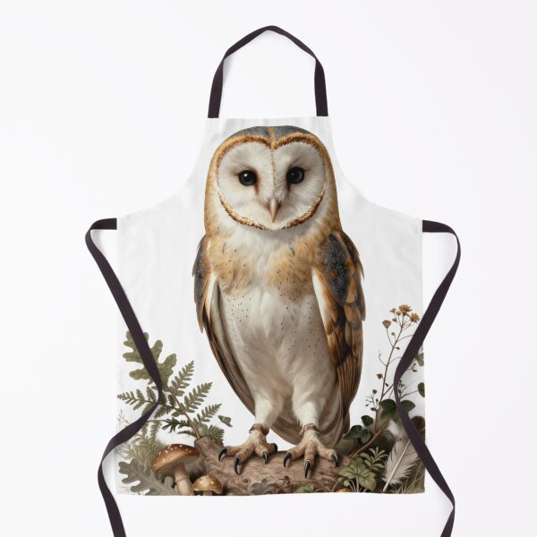Item preview, Barn Owl with Woodland Botanicals — Vintage Nature Art designed and sold by TheGraphicsLord.