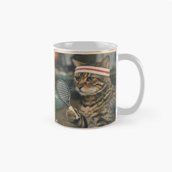 Item preview, Kitten Playing Badminton Wall Art | Adorable Athletic Cat Portrait | Retro Photography Aesthetic Vintage Sports Print designed and sold by PaintedPixels01.