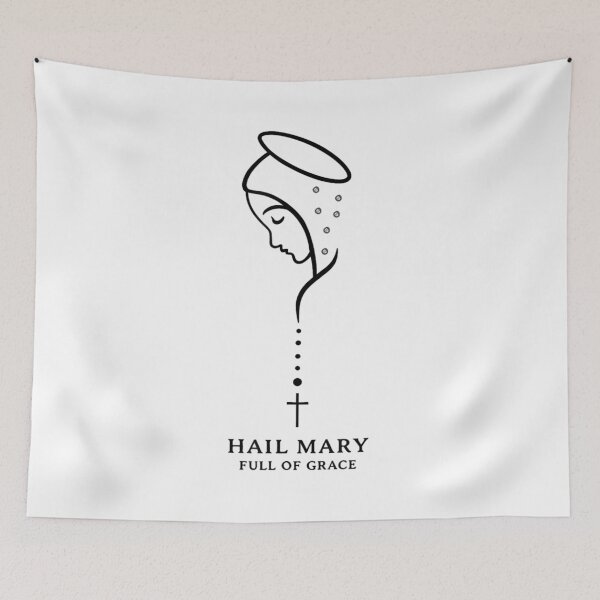 Item preview, Hail Mary Full of Grace Catholic Blessed Mother Christian designed and sold by skeastore.
