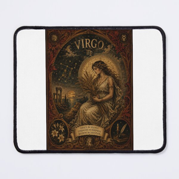 Item preview, Virgo Zodiac Vintage Poster | Celestial Maiden Astrology Art | Mystical Horoscope Wall Art Aesthetic designed and sold by MysticForge Studio.