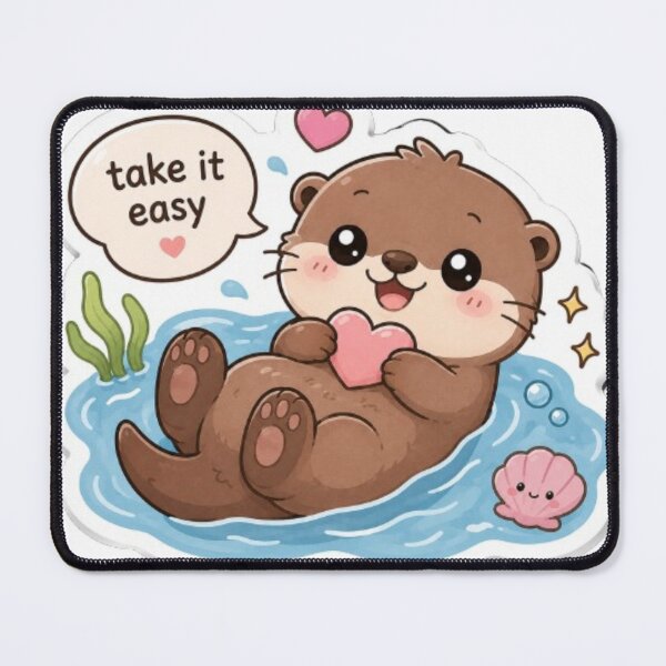 Item preview, Cute Kawaii Otter Sticker | Cozy Otter with Tea | Adorable Animal Sticker designed and sold by Vegasstickers.