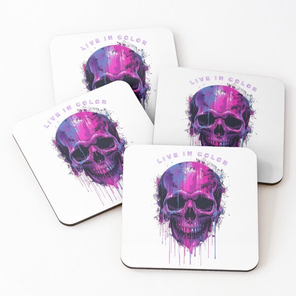 Item preview, Live In Color Dripping Purple Skull designed and sold by EmpoweredEchoesSpirit.