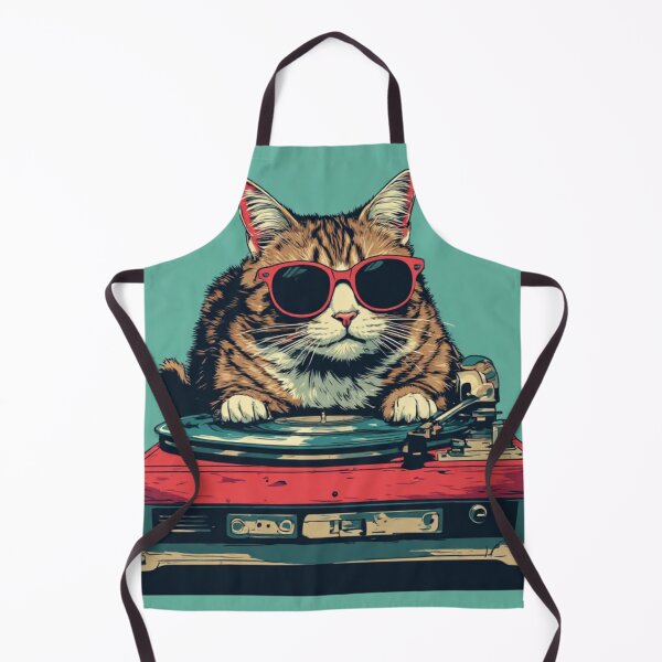Item preview, Neon Retro DJ Cat Illustration designed and sold by Designs By Ms Mal_Tas.