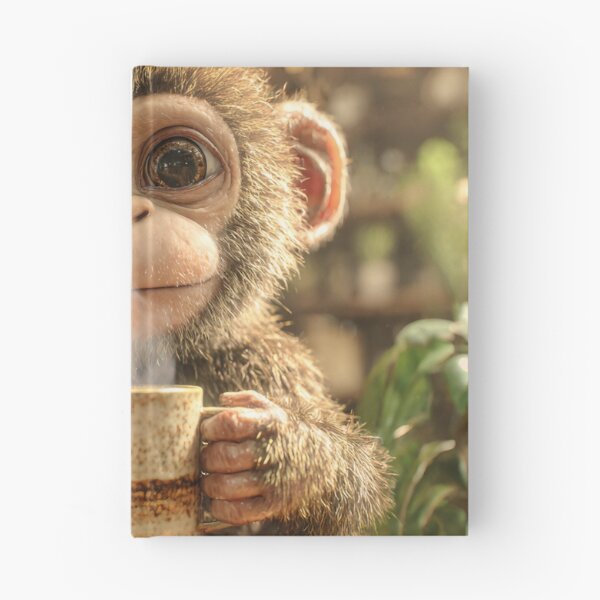 Item preview, Mono en el café designed and sold by AwesomeDigiShop.
