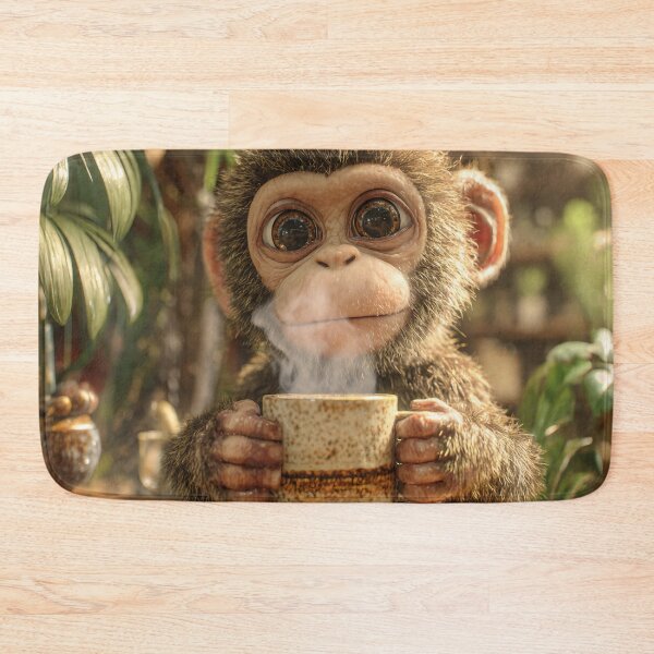 Item preview, Monkey in Cafe designed and sold by AwesomeDigiShop.