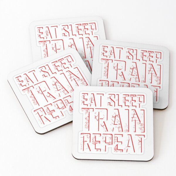 Item preview, Eat Sleep Train Repeat – Fitness Motivation Gym Sticker designed and sold by Kushwaha18.