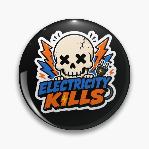 Item preview, Electricity Kills Cute Skull Cartoon Sticker Pop Graphic Design designed and sold by Abidel.