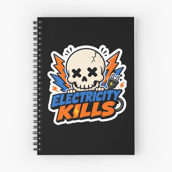Item preview, Electricity Kills Cute Skull Cartoon Sticker Pop Graphic Design designed and sold by Abidel.