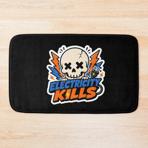 Item preview, Electricity Kills Cute Skull Cartoon Sticker Pop Graphic Design designed and sold by Abidel.