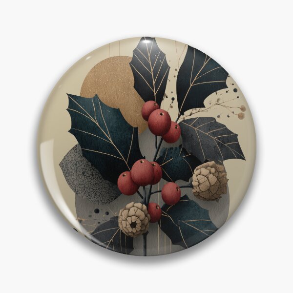 Item preview, Elegant Dark Winter Botanical Leaves and Berries designed and sold by colorful-white.