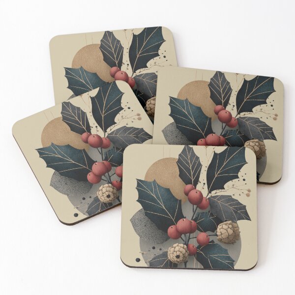 Item preview, Elegant Dark Winter Botanical Leaves and Berries designed and sold by colorful-white.