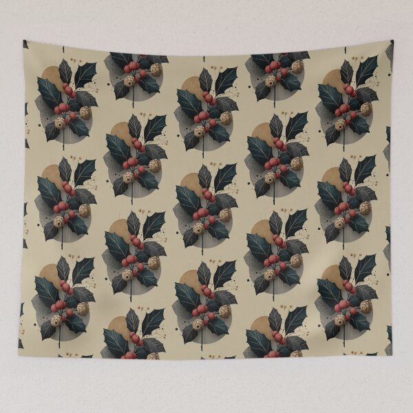 Item preview, Elegant Dark Winter Botanical Leaves and Berries designed and sold by colorful-white.