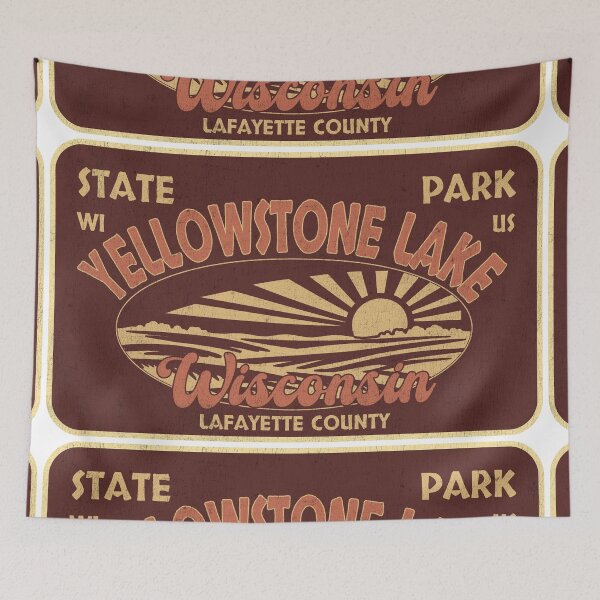 Item preview, Yellowstone Lake State Park, Lafayette County, Wisconsin, badge design designed and sold by Wanderful-roads.