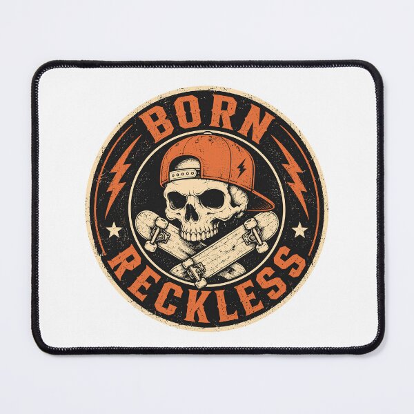 Item preview, Reckless Skater Skull Skateboard Lightning Design designed and sold by markymaarty.