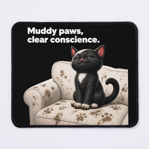 Item preview, black cat Muddy Paws Clear Conscience Funny Cat T-Shirt designed and sold by Uglyandcute.