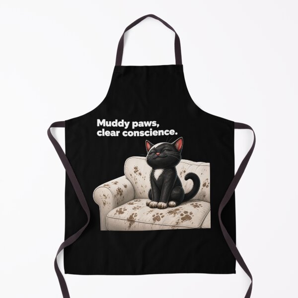 Item preview, black cat Muddy Paws Clear Conscience Funny Cat T-Shirt designed and sold by Uglyandcute.