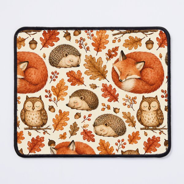 Item preview, Cute Autumn Woodland Fox And Hedgehog Pattern designed and sold by Thai Vibe Studio.