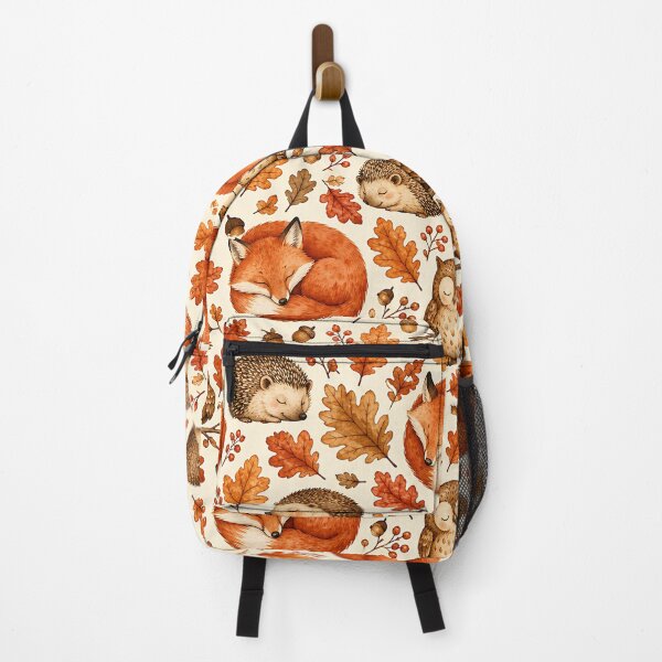Item preview, Cute Autumn Woodland Fox And Hedgehog Pattern designed and sold by Thai Vibe Studio.