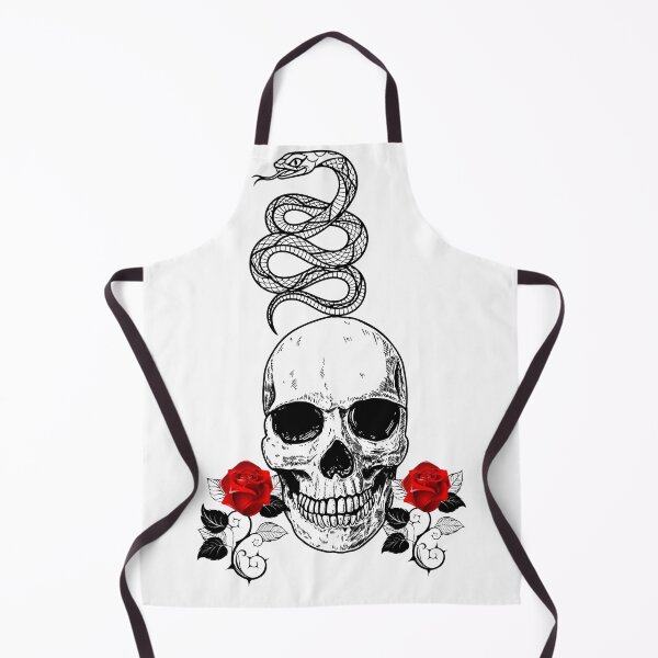Item preview, Snake Skull and Red Roses Tattoo Art designed and sold by DearBunnyArt.