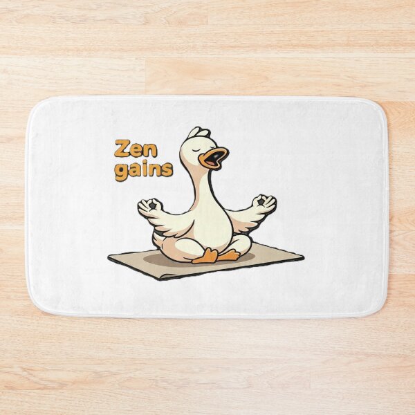 Item preview, Funny Meditating Duck - Zen Gains Yoga Fitness Art designed and sold by ZINO WORLD.
