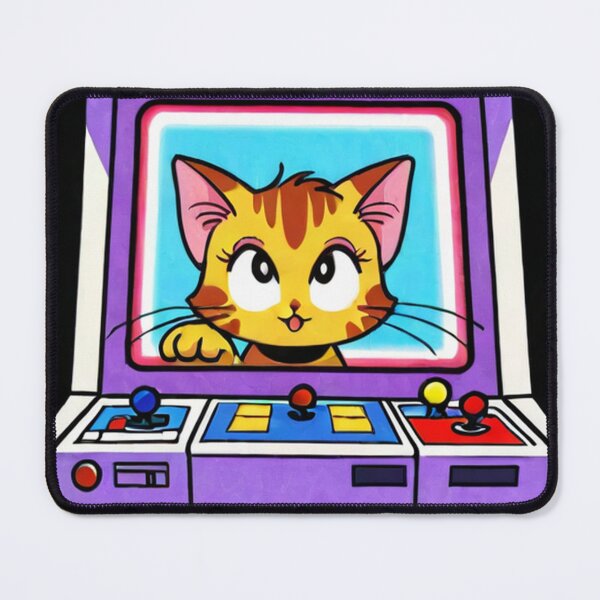 Item preview, Retro Gaming - Cat Arcade Cabinet Blue Marquee designed and sold by World-Pets.