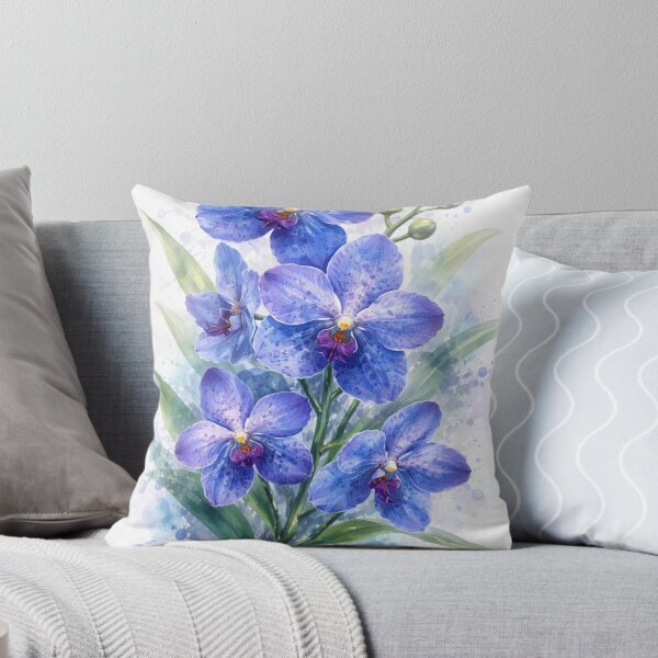 Item preview, Blue Vanda Orchid Watercolour Botanical Art Print designed and sold by EcologicoolShp.