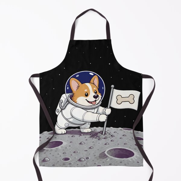 Item preview, Cute Corgi Astronaut on Moon - Funny Space Dog Bone Flag Art designed and sold by Knacky Print.