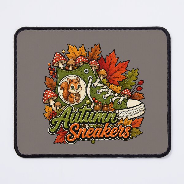 Item preview, Autumn Sneakers – Cute Squirrel, Mushrooms and Fall Leaves designed and sold by Aimetoi.
