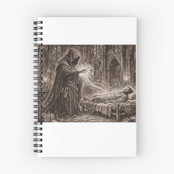 Item preview, Dark Cathedral - The Healing Rite in Infirmary Linocut designed and sold by Neurospicy Trolls.