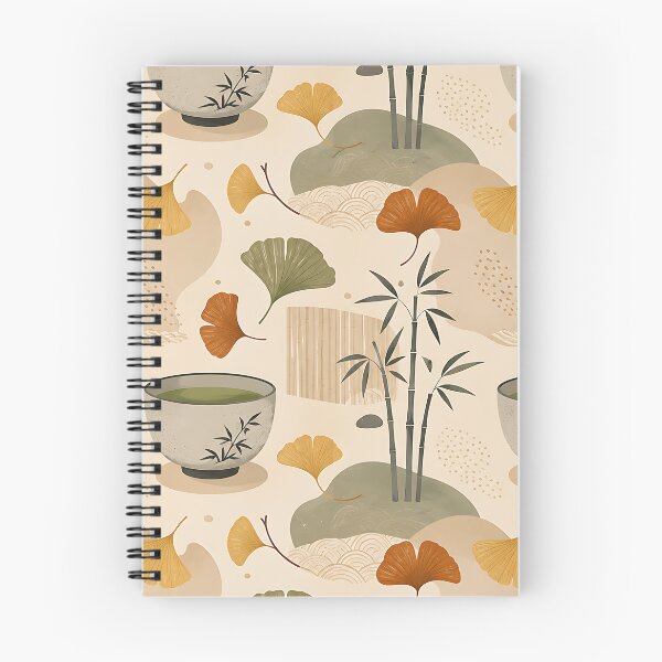 Item preview, Minimalist Japandi Matcha And Ginkgo Pattern designed and sold by Thai Vibe Studio.