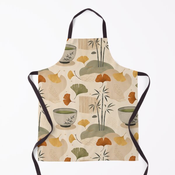 Item preview, Minimalist Japandi Matcha And Ginkgo Pattern designed and sold by Thai Vibe Studio.