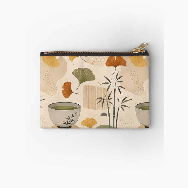 Item preview, Minimalist Japandi Matcha And Ginkgo Pattern designed and sold by Thai Vibe Studio.
