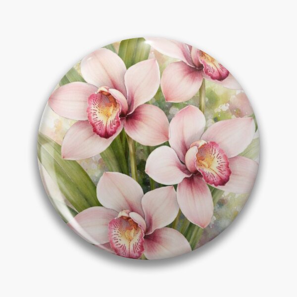 Item preview, Blush Pink Cymbidium Orchid Watercolour Art Print designed and sold by EcologicoolShp.