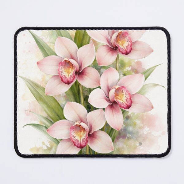Item preview, Blush Pink Cymbidium Orchid Watercolour Art Print designed and sold by EcologicoolShp.