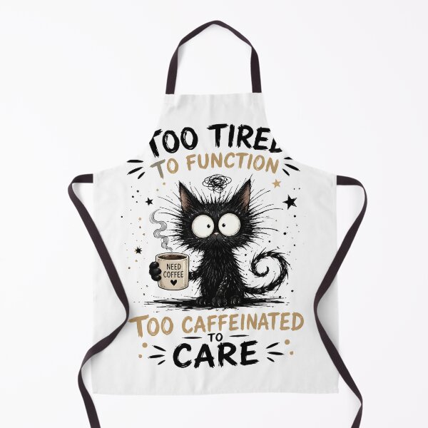 Item preview, Too Tired To Function Too Caffeinated To Care - Black Cat designed and sold by Jaideep Walia.