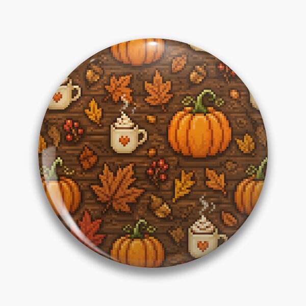 Item preview, Retro 8 Bit Pixel Autumn Harvest Pattern designed and sold by Thai Vibe Studio.