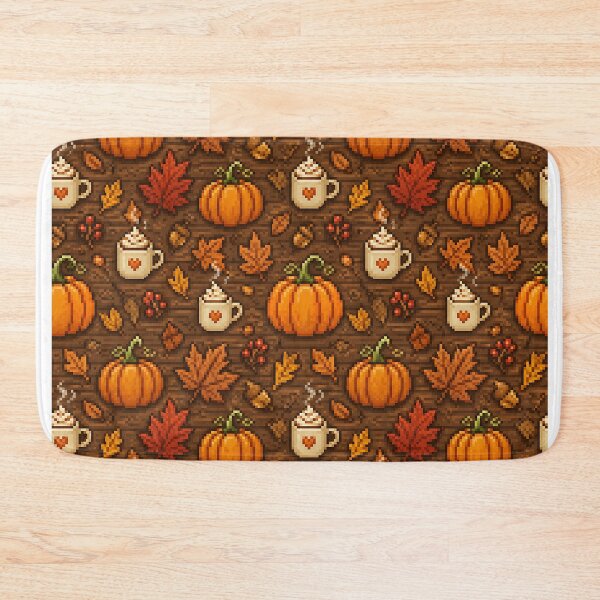 Item preview, Retro 8 Bit Pixel Autumn Harvest Pattern designed and sold by Thai Vibe Studio.