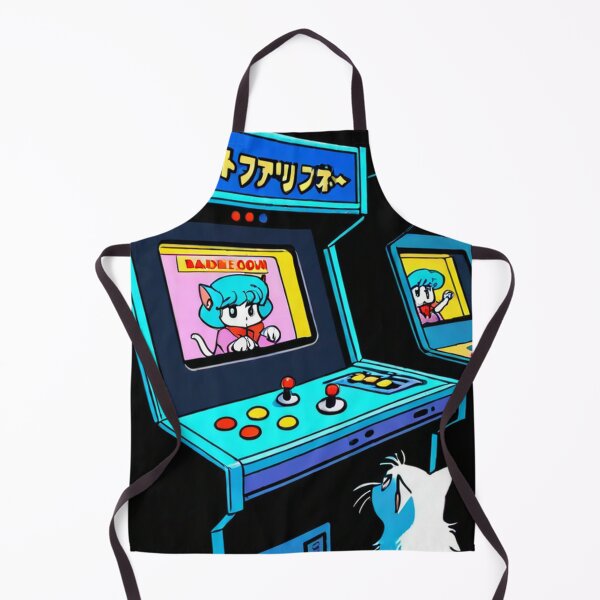 Item preview, Retro Gaming - Cat Girl Japanese Arcade Cyan designed and sold by World-Pets.
