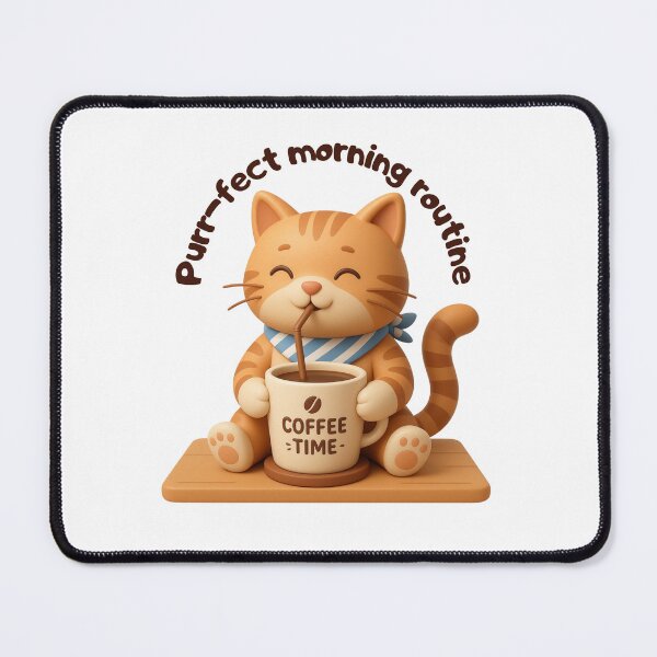 Item preview, Purrfect Morning Routine Cute 3D Tabby Cat Coffee designed and sold by Alexacarmen.