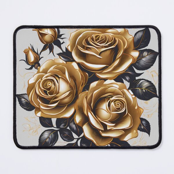 Item preview, Timeless Floral Pattern with Golden Rose Blooms. designed and sold by MissYouONLY.