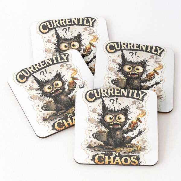 Item preview, Currently In Chaos - Black Cat Coffee designed and sold by Jaideep Walia.