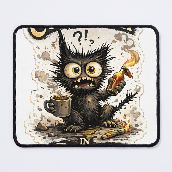 Item preview, Currently In Chaos - Black Cat Coffee designed and sold by Jaideep Walia.