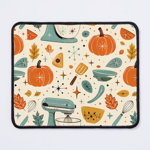 Item preview, Retro Mid Century Modern Autumn Baking Pattern designed and sold by Thai Vibe Studio.