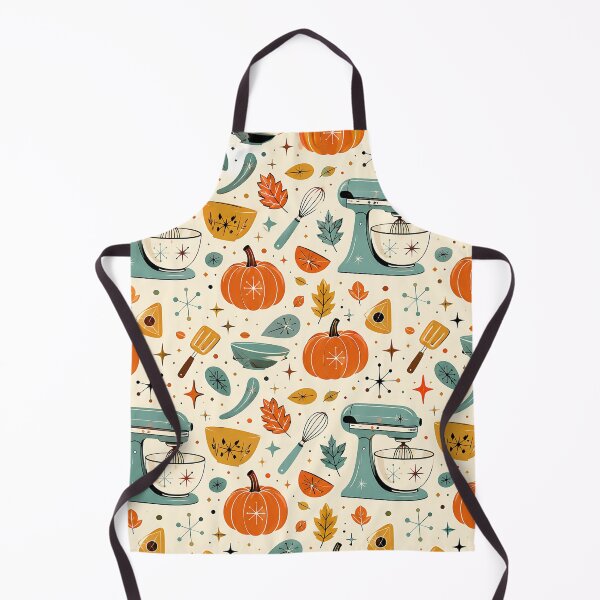 Item preview, Retro Mid Century Modern Autumn Baking Pattern designed and sold by Thai Vibe Studio.