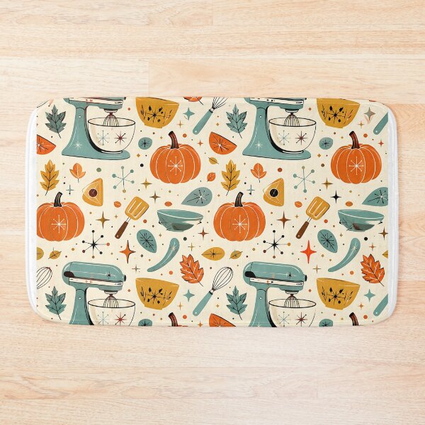 Item preview, Retro Mid Century Modern Autumn Baking Pattern designed and sold by Thai Vibe Studio.