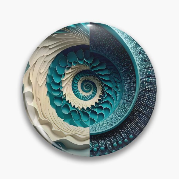 Item preview, Dual Spiral Design in Turquoise and White designed and sold by Vicky Brago-Mitchell®.