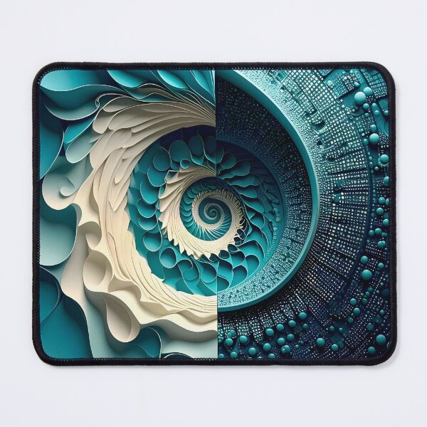 Item preview, Dual Spiral Design in Turquoise and White designed and sold by Vicky Brago-Mitchell®.