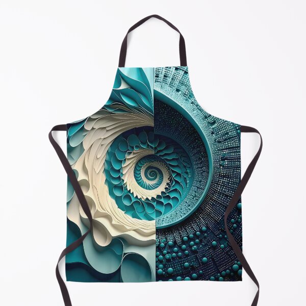 Item preview, Dual Spiral Design in Turquoise and White designed and sold by Vicky Brago-Mitchell®.