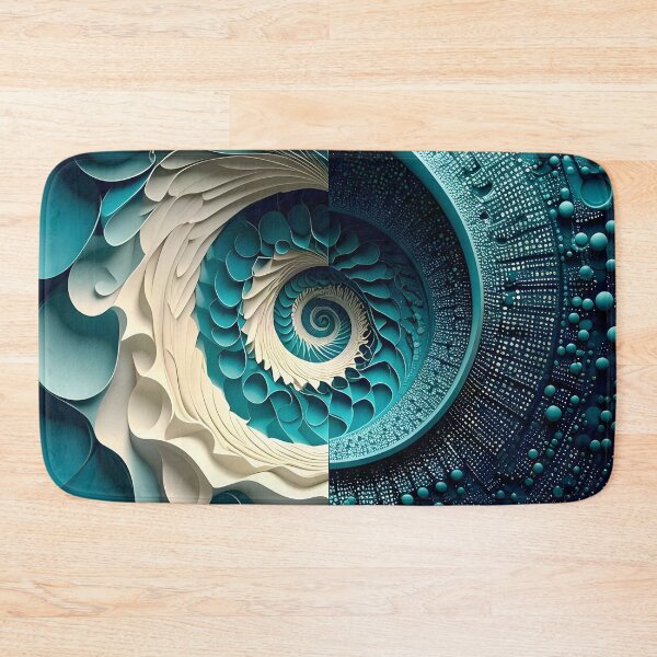 Item preview, Dual Spiral Design in Turquoise and White designed and sold by Vicky Brago-Mitchell®.