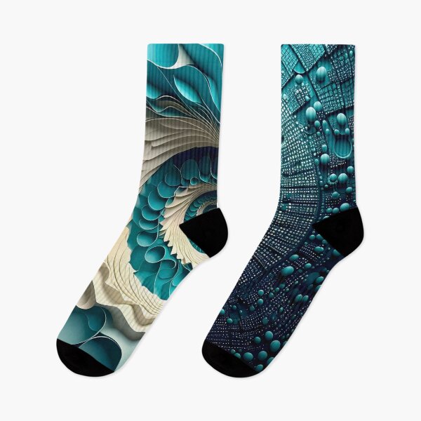 Item preview, Dual Spiral Design in Turquoise and White designed and sold by Vicky Brago-Mitchell®.
